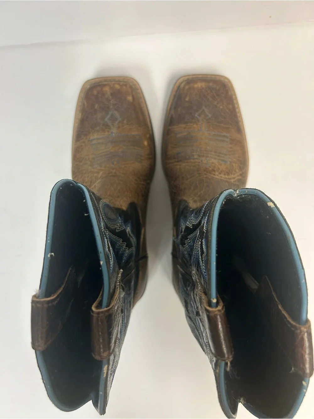 Ariat Tombstone Western Boot Youth Kids Size 3.5 Earth Brown Leather Square Toe